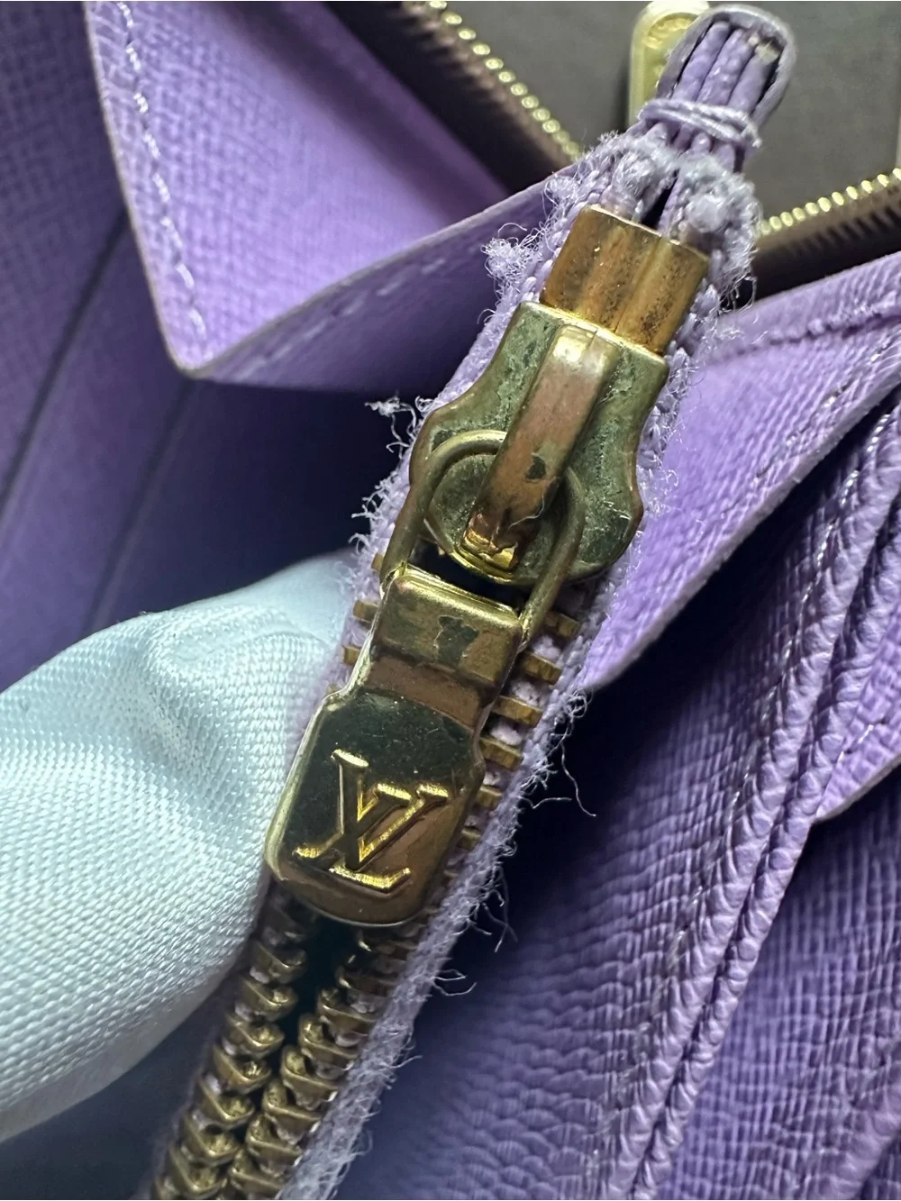 Louis Vuitton Damier Ebene Evasion Zippy Wallet Limited Edition Purple Full Set